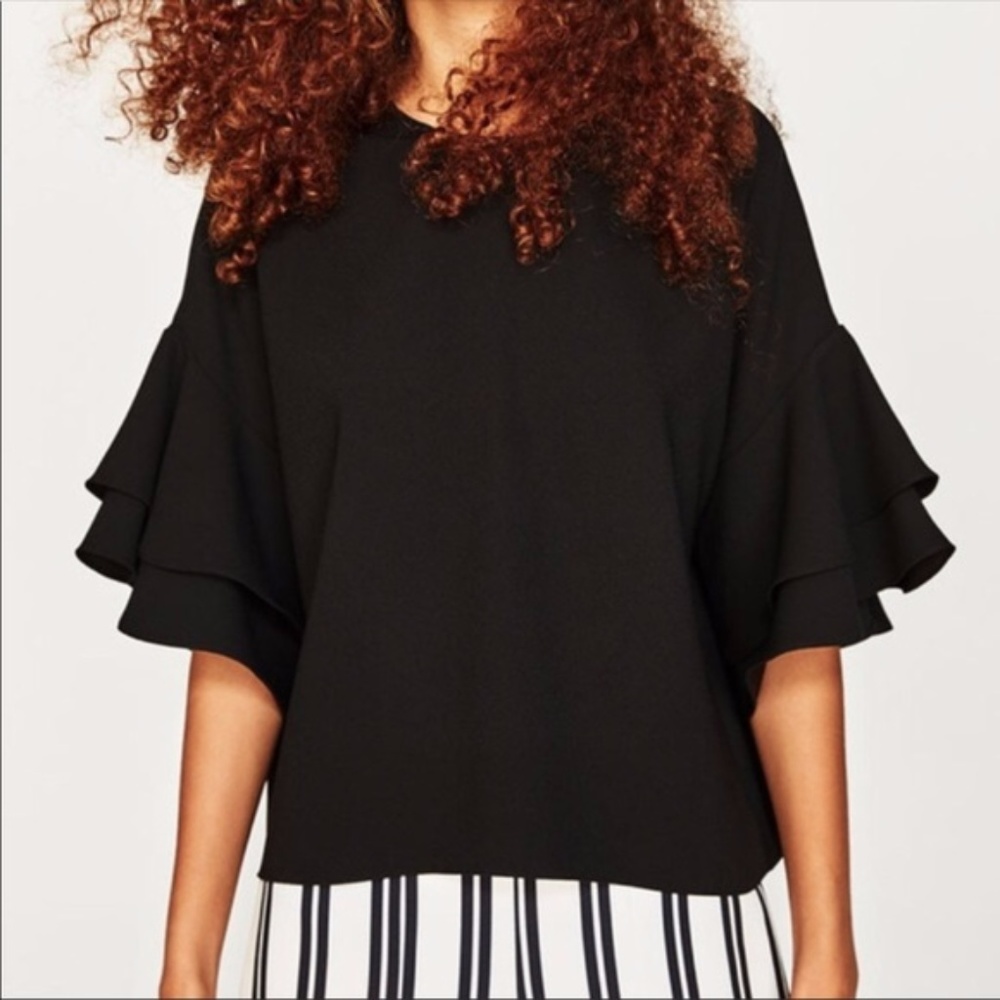 Zara Ruffle Sleeve Blouse
